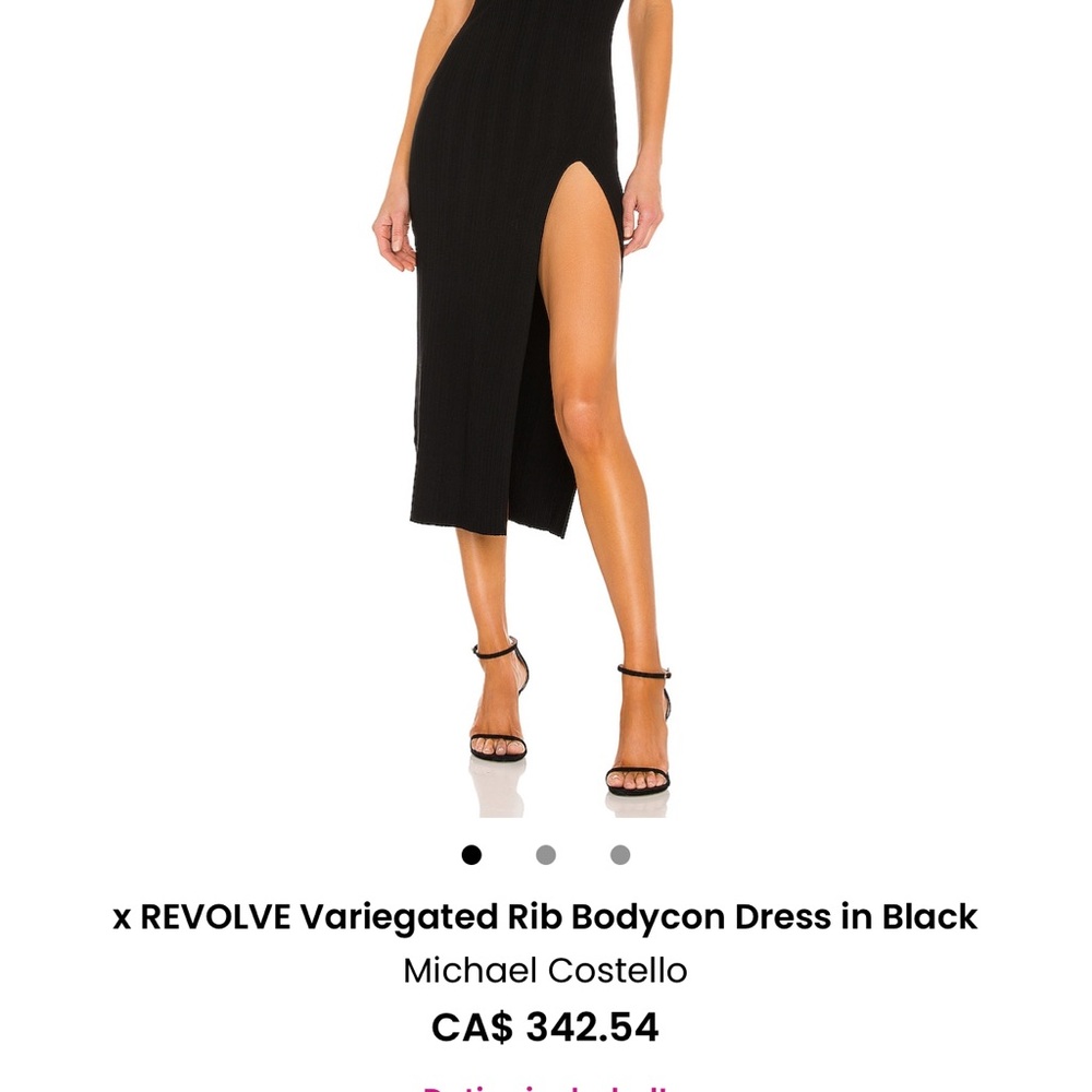 Michael Costello Black Asymmetrical Bodycon Dress